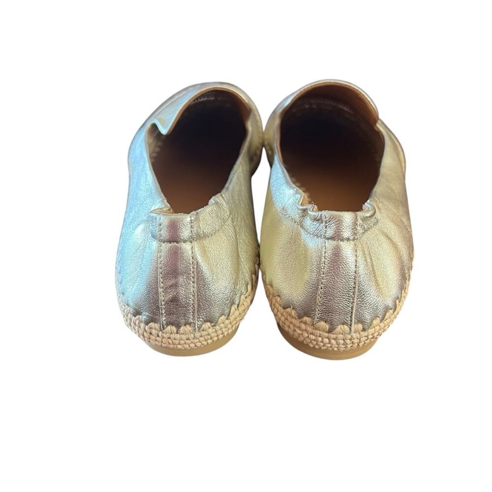 Clergerie Irmis Gold Leather Espadrille Flats Slip On NEW Size 8.5 - Picture 4 of 10